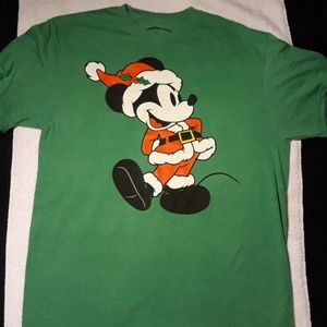Disney Mickey Mouse Santa Christmas T-Shirt Large